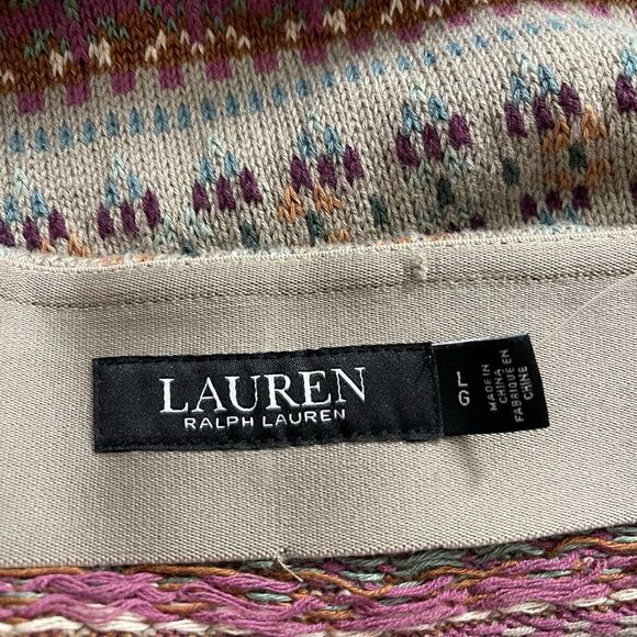 Lauren Ralph Lauren Fair Isle Linen-Blend Skirt Size L - Picture 7 of 9